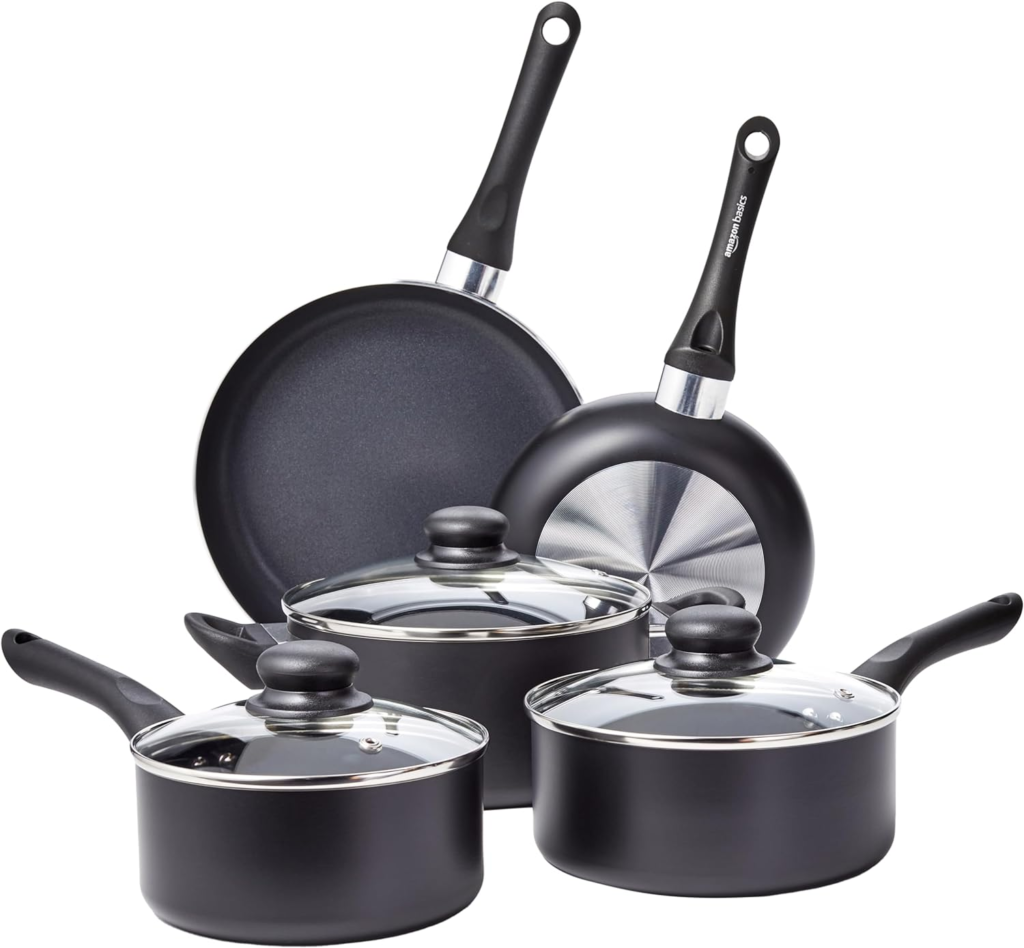 Amazon Basics Durable Non-Stick Cookware Set