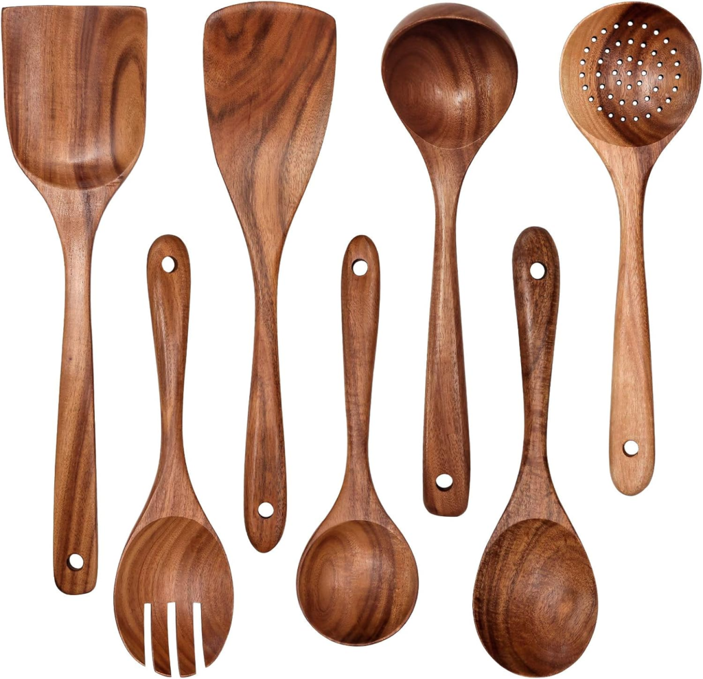 Wooden Non-Stick Kitchen Pan Toolset 7 Pieces Set